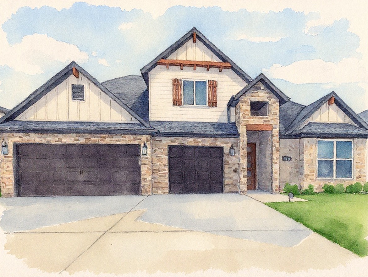 Watercolor portrait example, NWA home